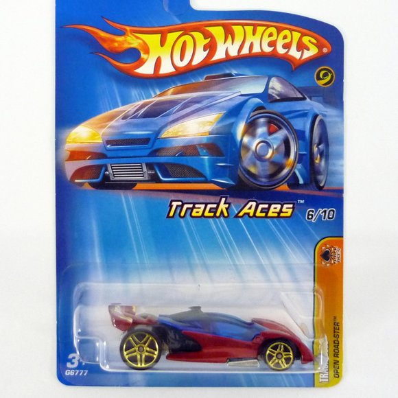 Hot Wheels Open Road-Ster #066 Track Aces 6/10 Red Die-Cast Car 2005 - Picture 1 of 1